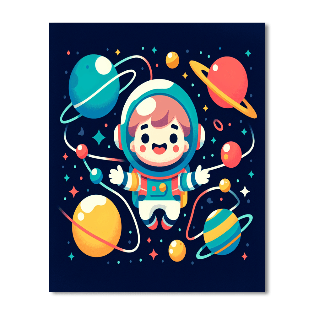 Adventurous Little Astronaut Number Painting