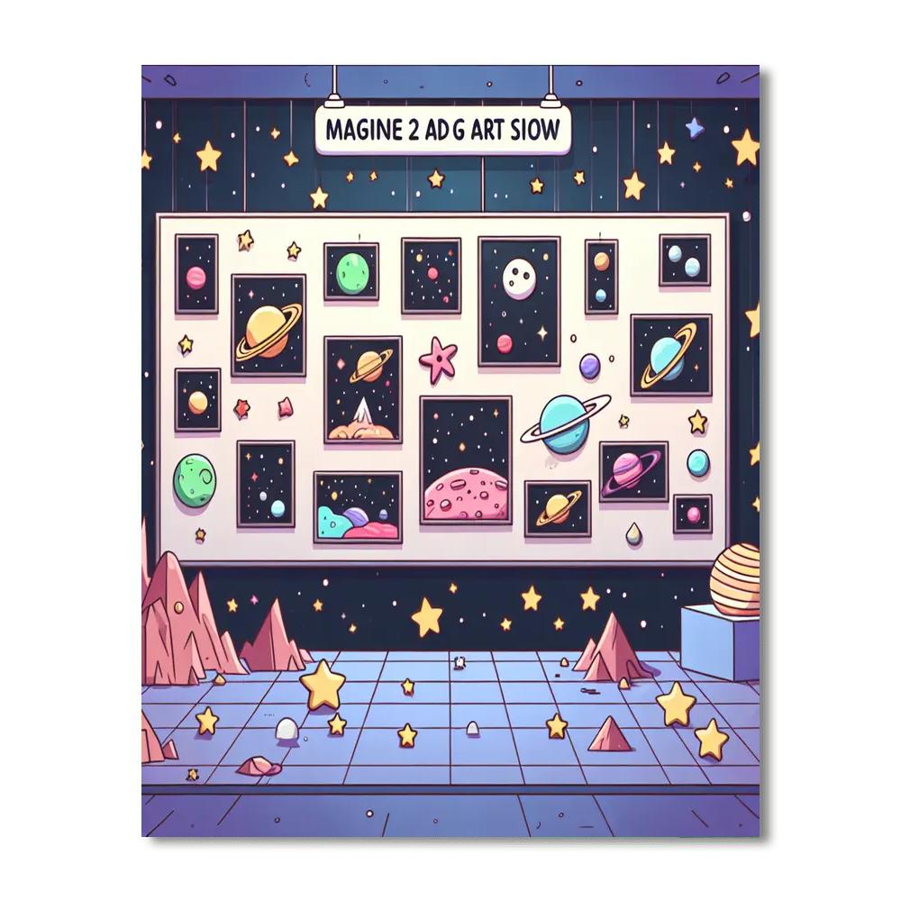 Outer Space Art Show Number Painting