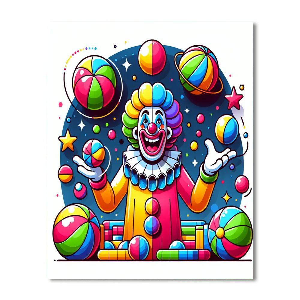 Silly Clown Paint By Number