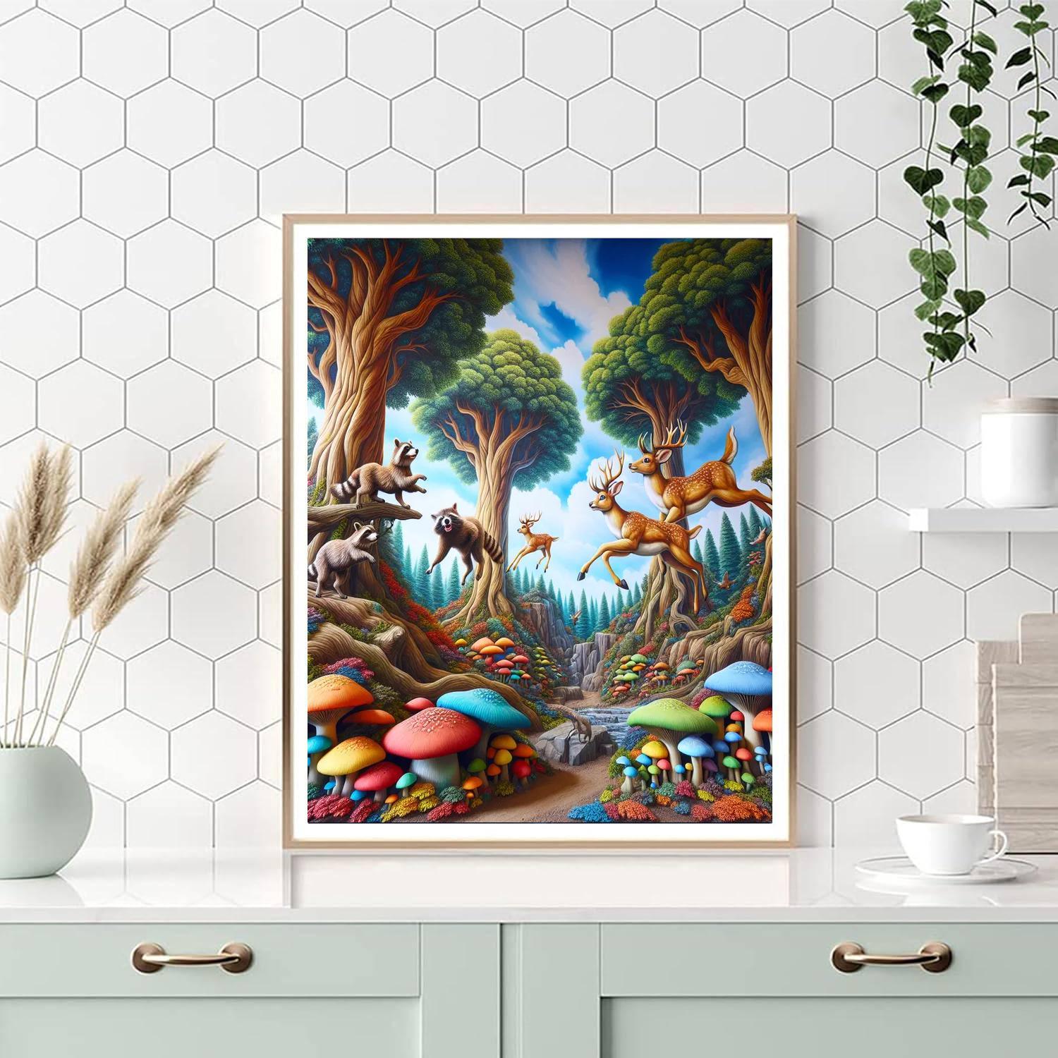 Whimsical Forest Fun For Kids Numbered Painting Kits