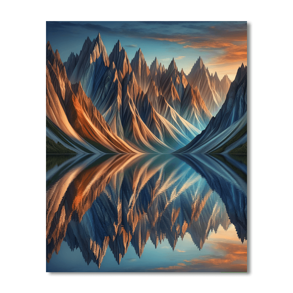 Radiant Mountain Reflection Paint By Number