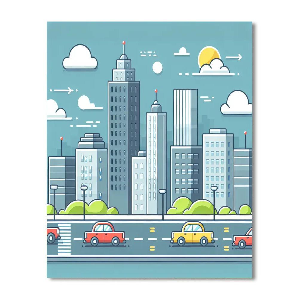 Cityscape Adventure Paint By Numbers