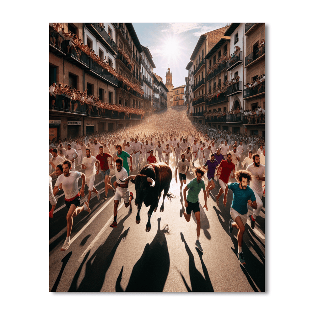 San Fermin Running Of The Bulls - Spain Paint By Numbers Art