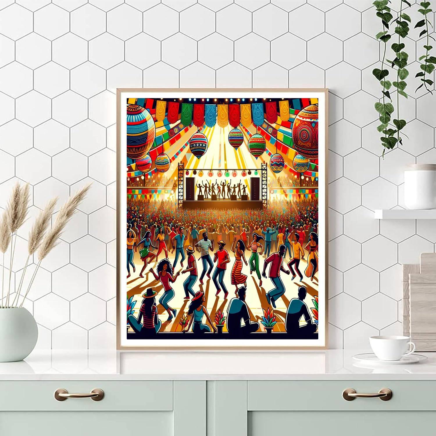 Lively Festival Of Colors Numbered Painting Kits