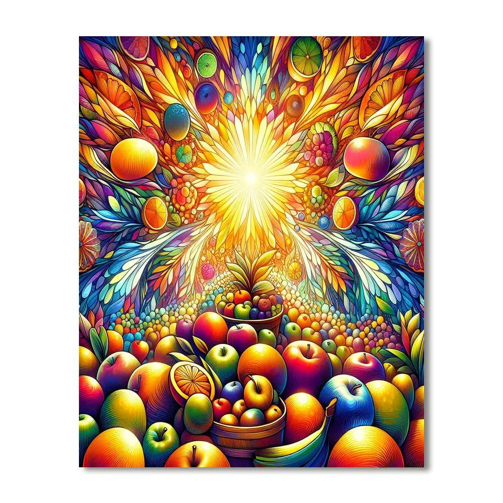 Lively Fruit Stand Paint By Numbers Art