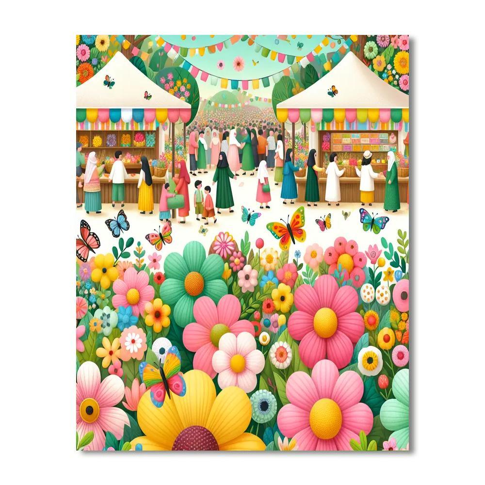 Enchanted Flower Festival Painting By Numbers Kit