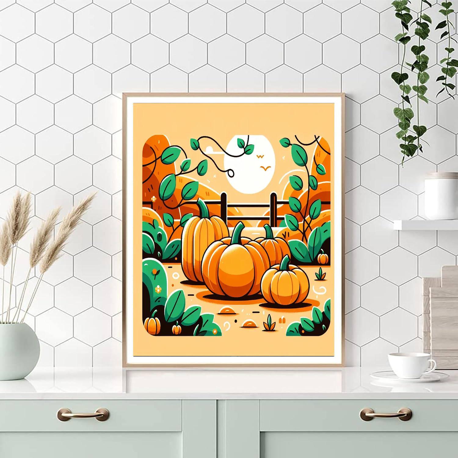 Pumpkin Patch Paint By Numbers Art