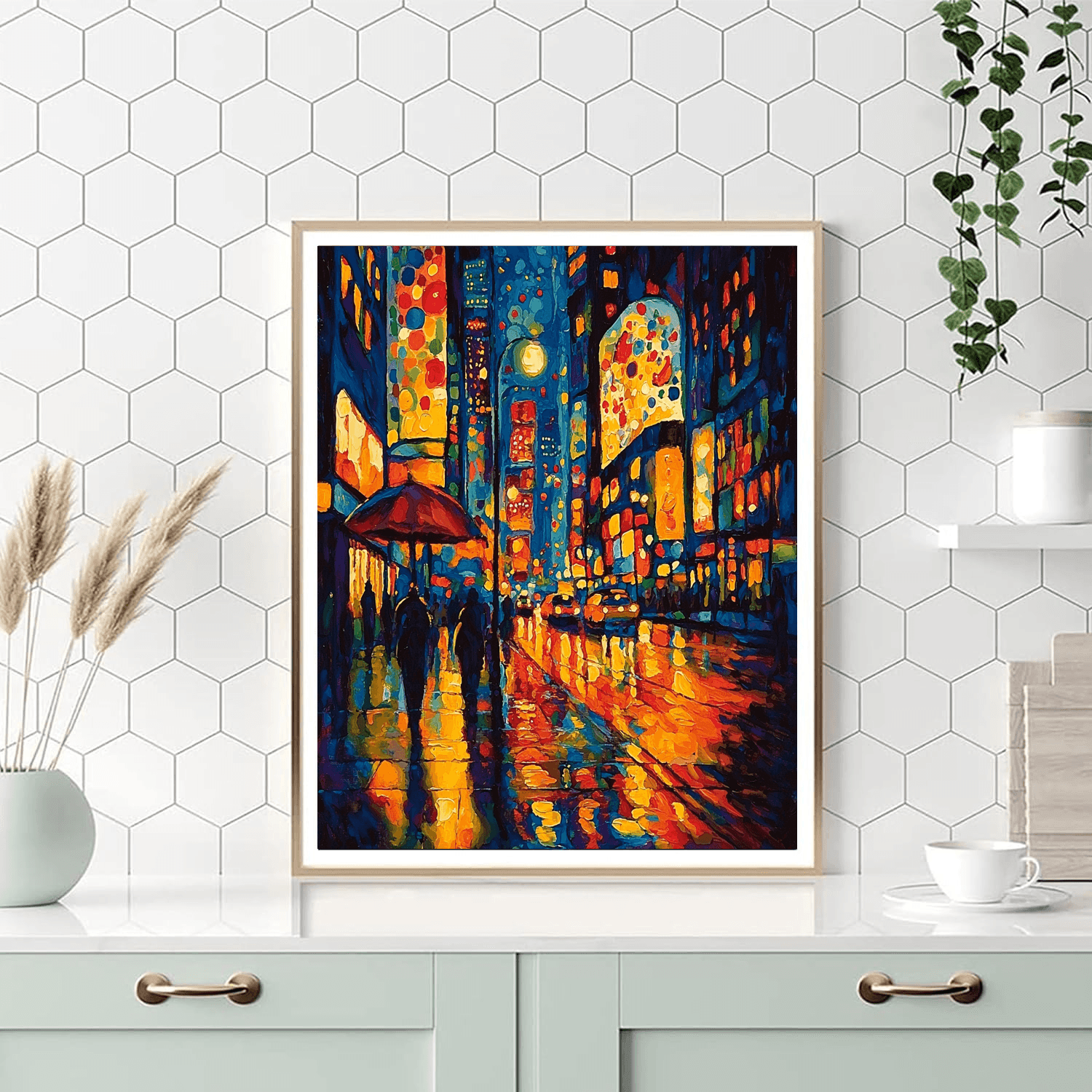 Marc Chagall Inspired Dynamic City Lights  DIY Paint By Numbers