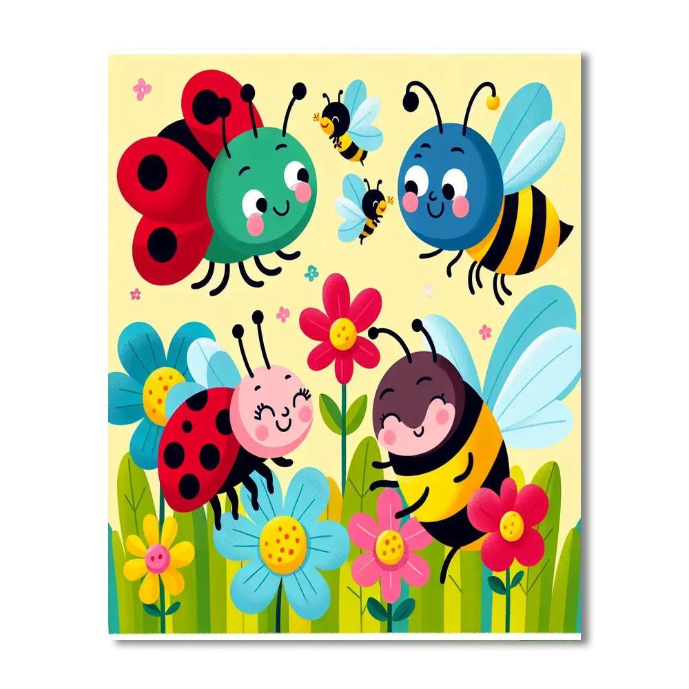 Giggling Garden Bugs Numbered Painting Kits