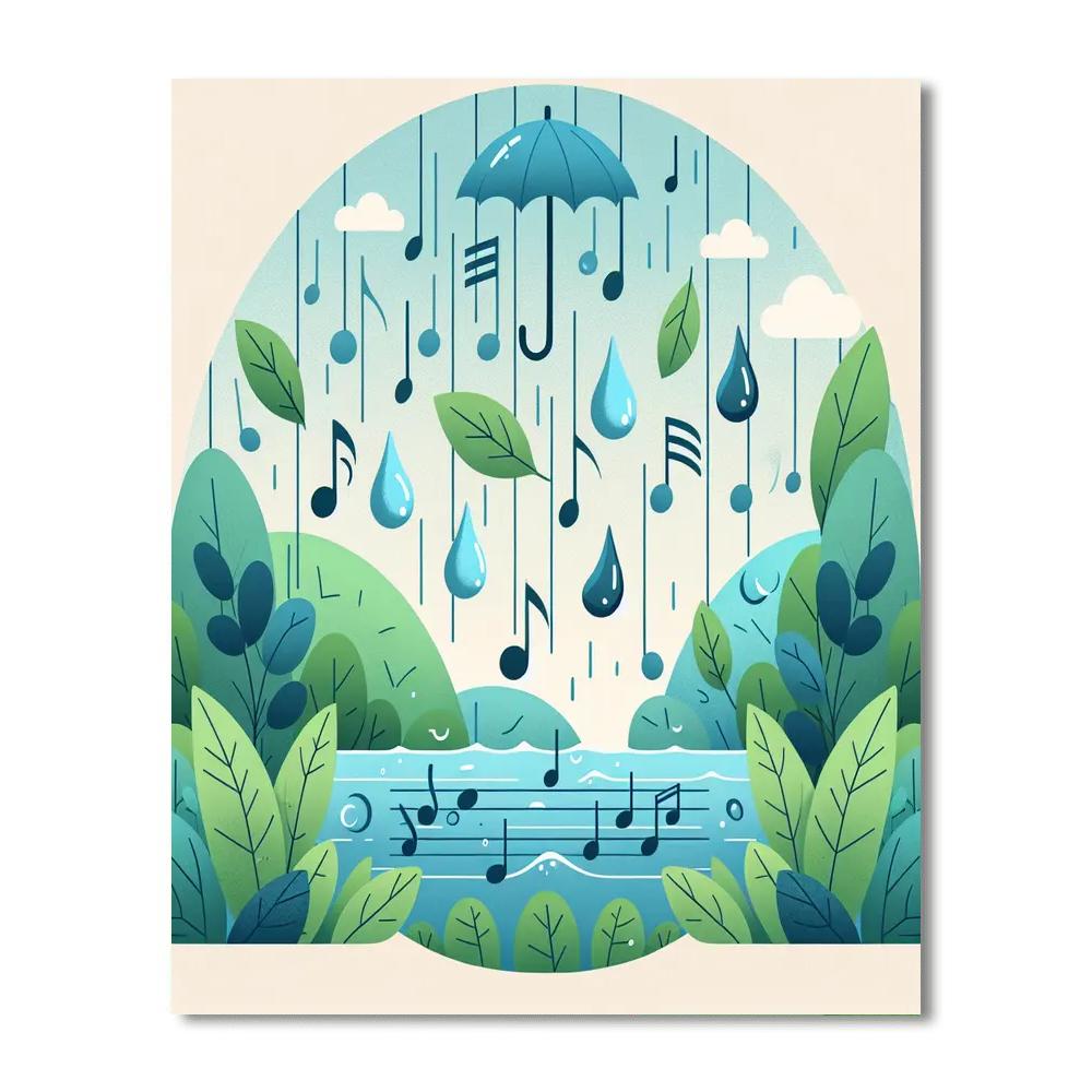 Radiant Raindrop Symphony Number Painting