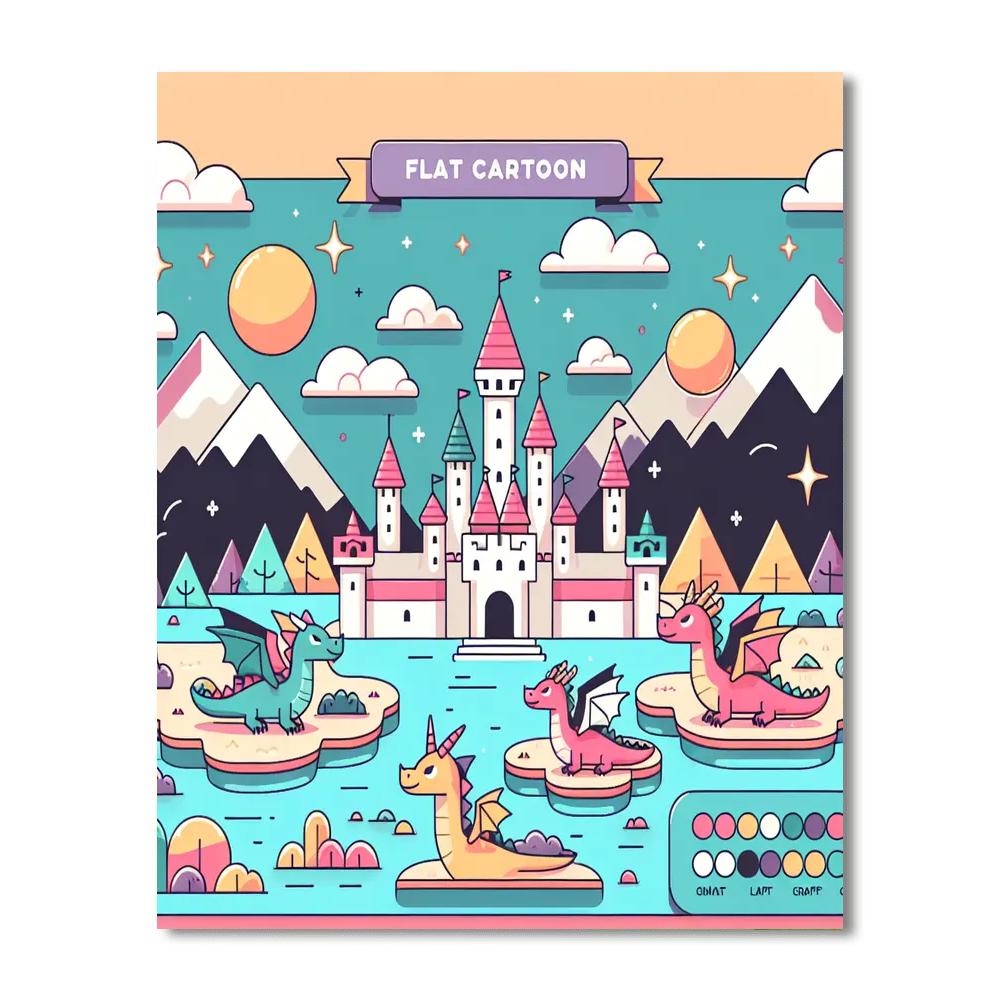 Dreamy Dragon Kingdom DIY Paint By Numbers