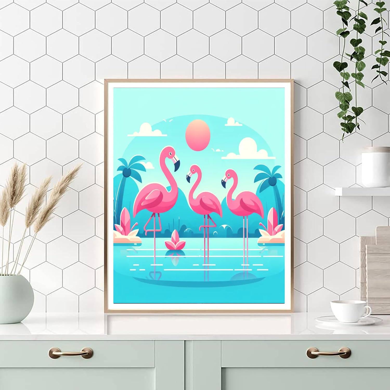 Tropical Flamingo Fiesta Numbered Painting Kits