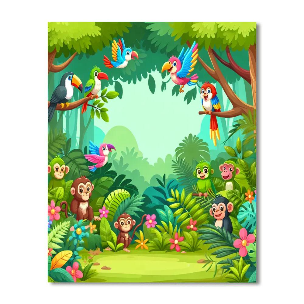 Radiant Rainforest Expedition Paint By Numbers Art