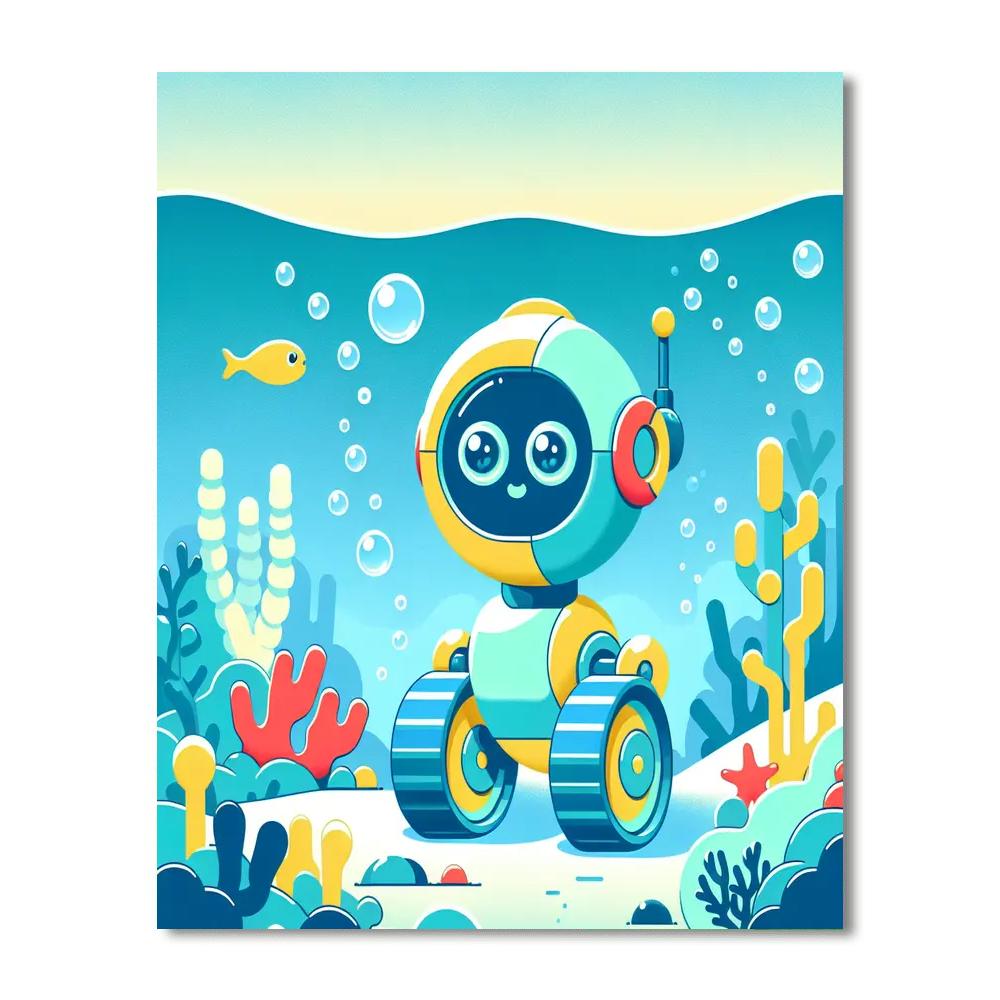 Underwater Robot Explorers Numbered Painting Kits