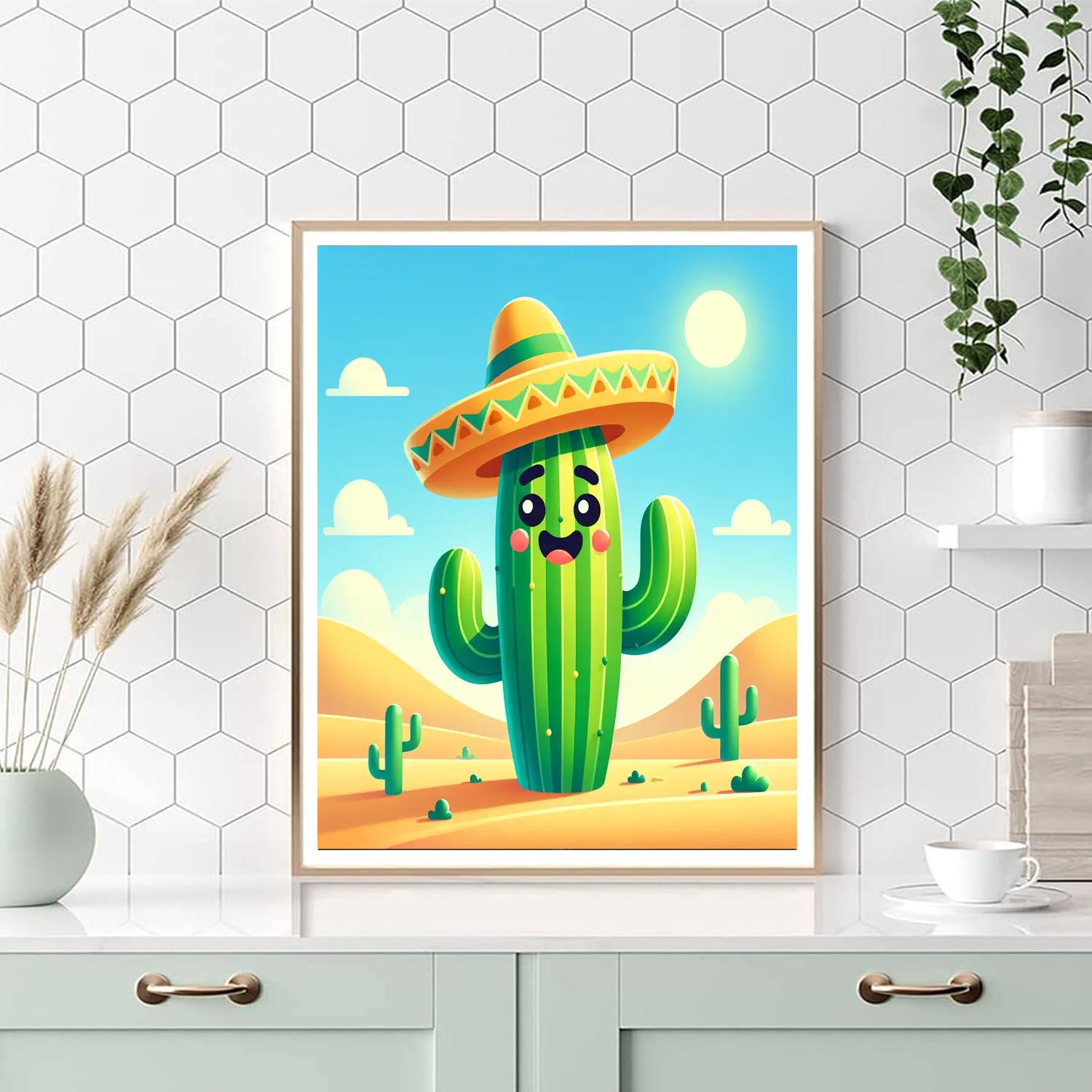 Merry Cactus Paint By Numbers Art