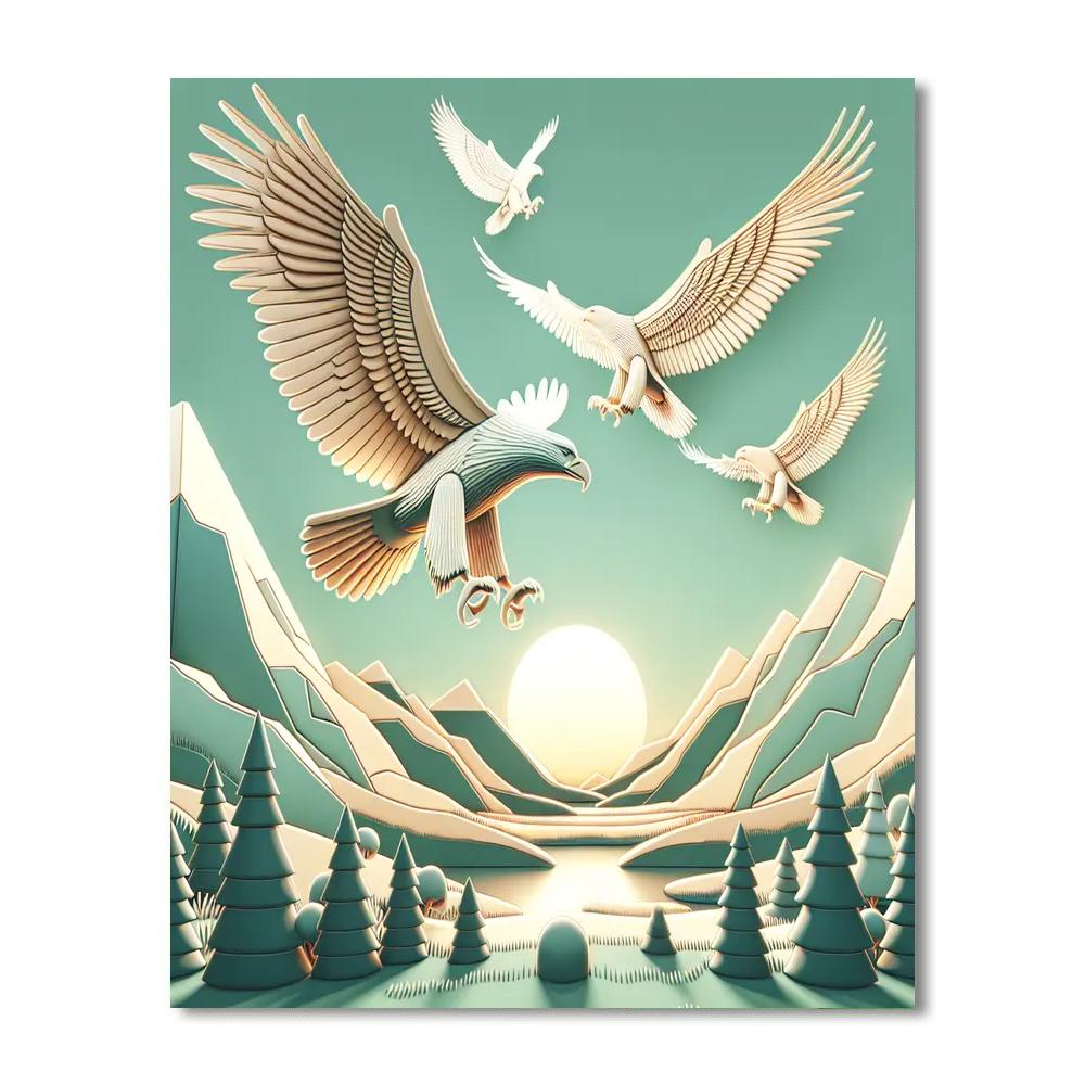 Elegant Eagles Numbered Painting Kits