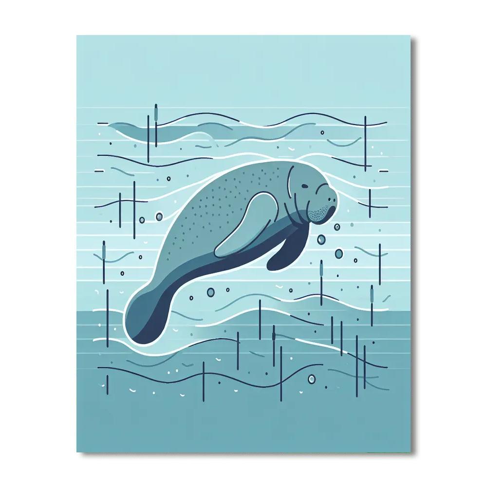 Merry Manatee Paint By Numbers Art
