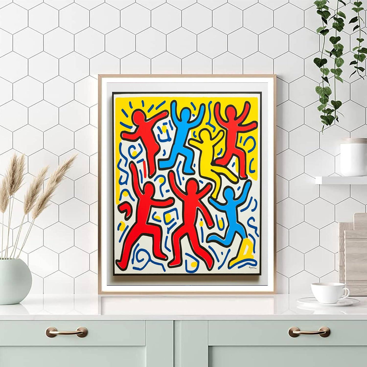 Keith Haring Inspired Colorful Friends  DIY Paint By Numbers