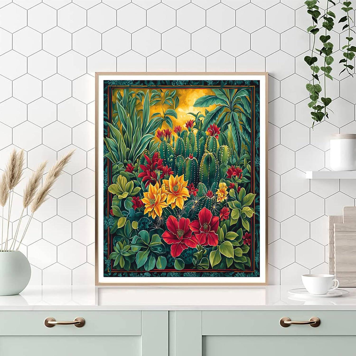 Frida Kahlo Inspired Resilient Cactus Symphony  Painting By Numbers Kit