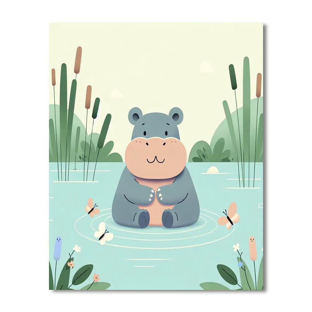 Gentle Hippo Haven Paint By Color