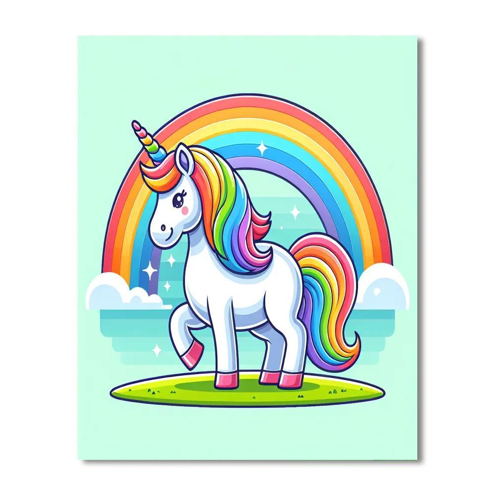 Majestic Rainbow Unicorn Painting By Numbers Kit
