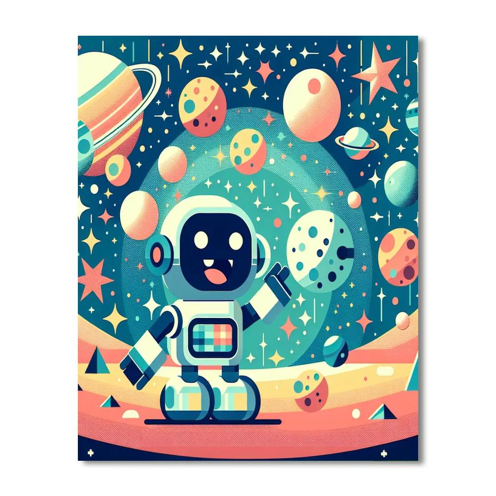 Robotic Galaxy Adventure Numbered Painting Kits