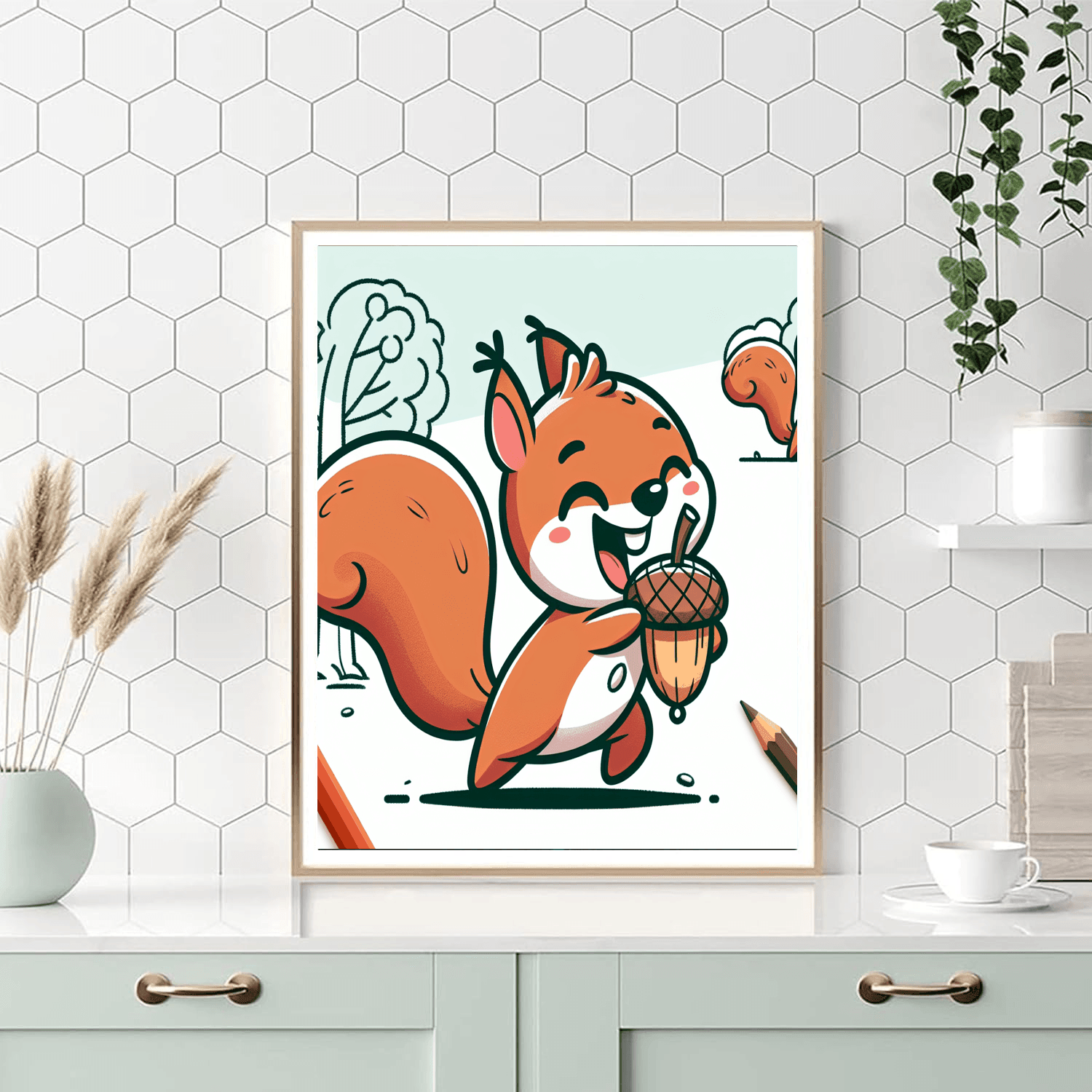 Energetic Squirrel Paint By Numbers Art