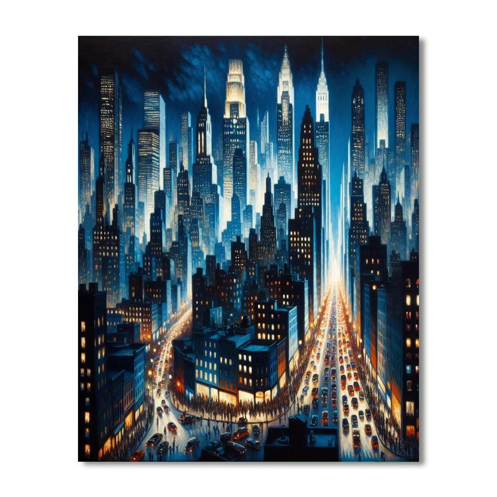 Illuminated Skyline Splendor Number Painting