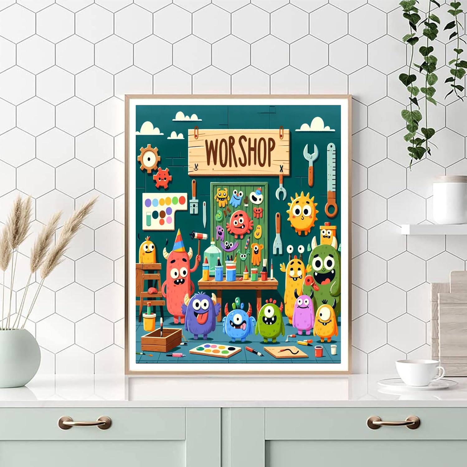 Friendly Monster Workshop Painting Number Kit