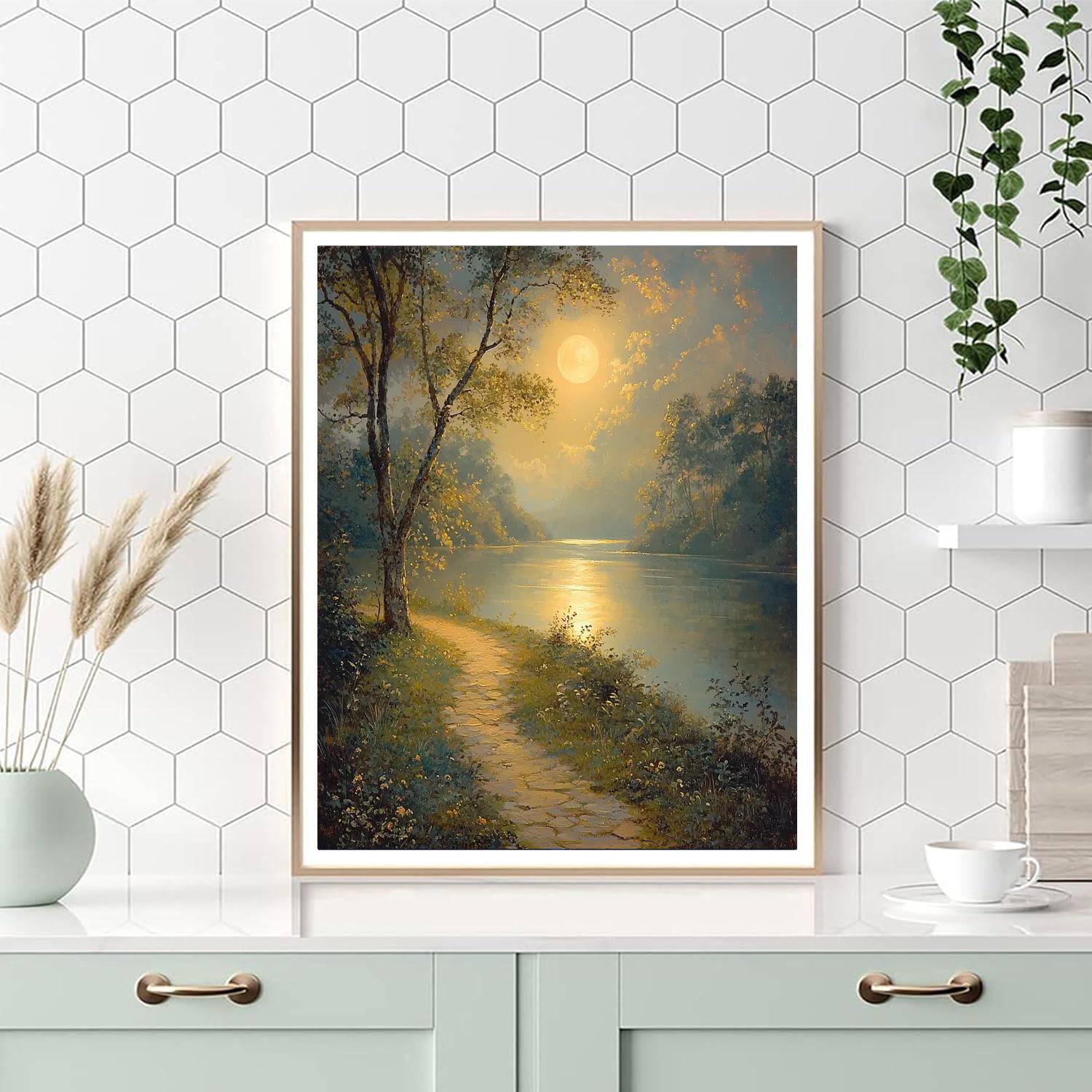 Thomas Gainsborough Inspired Gainsborough's Moonlit Journey  DIY Paint By Numbers