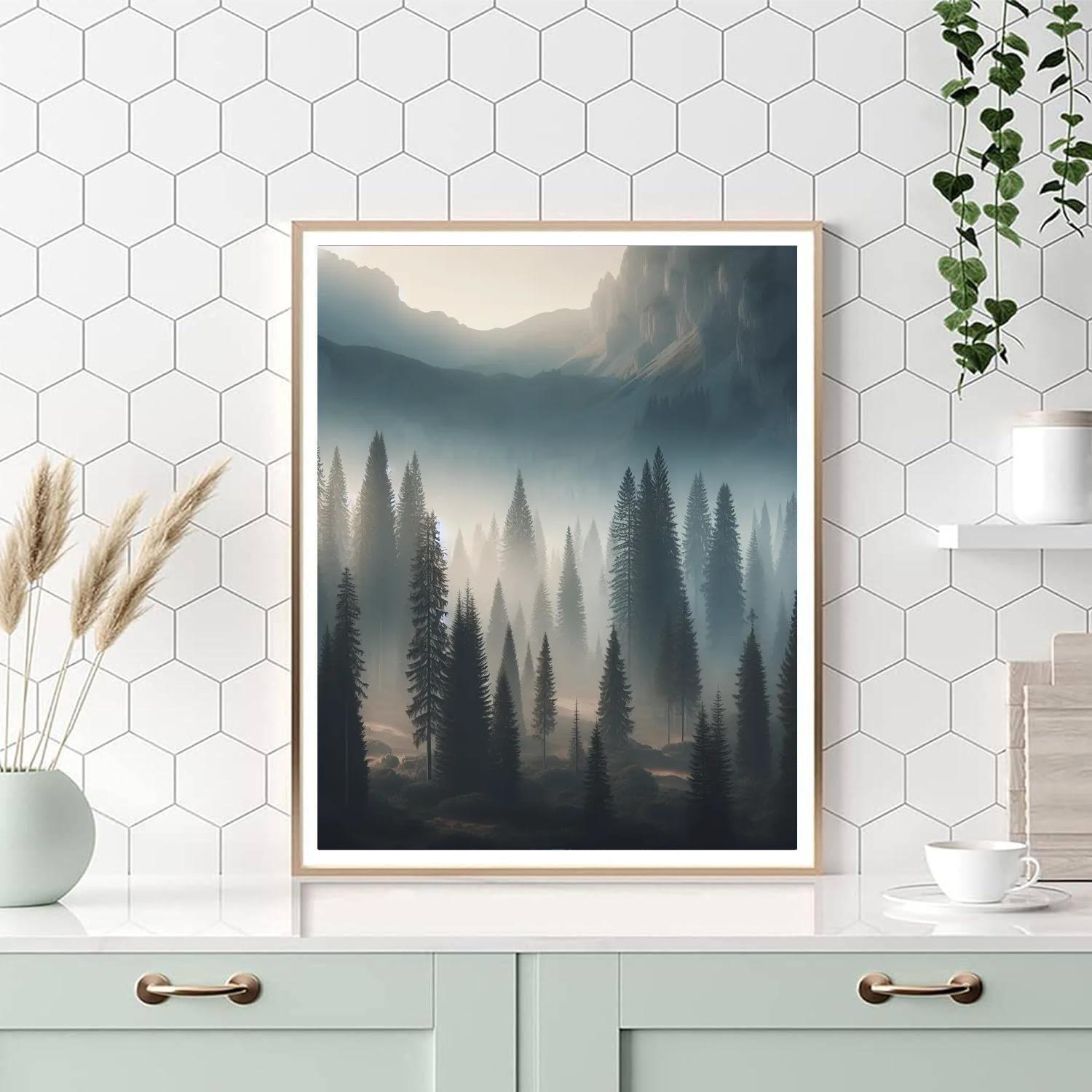 Misty Mountain Morning Calm Painting By Numbers Kit