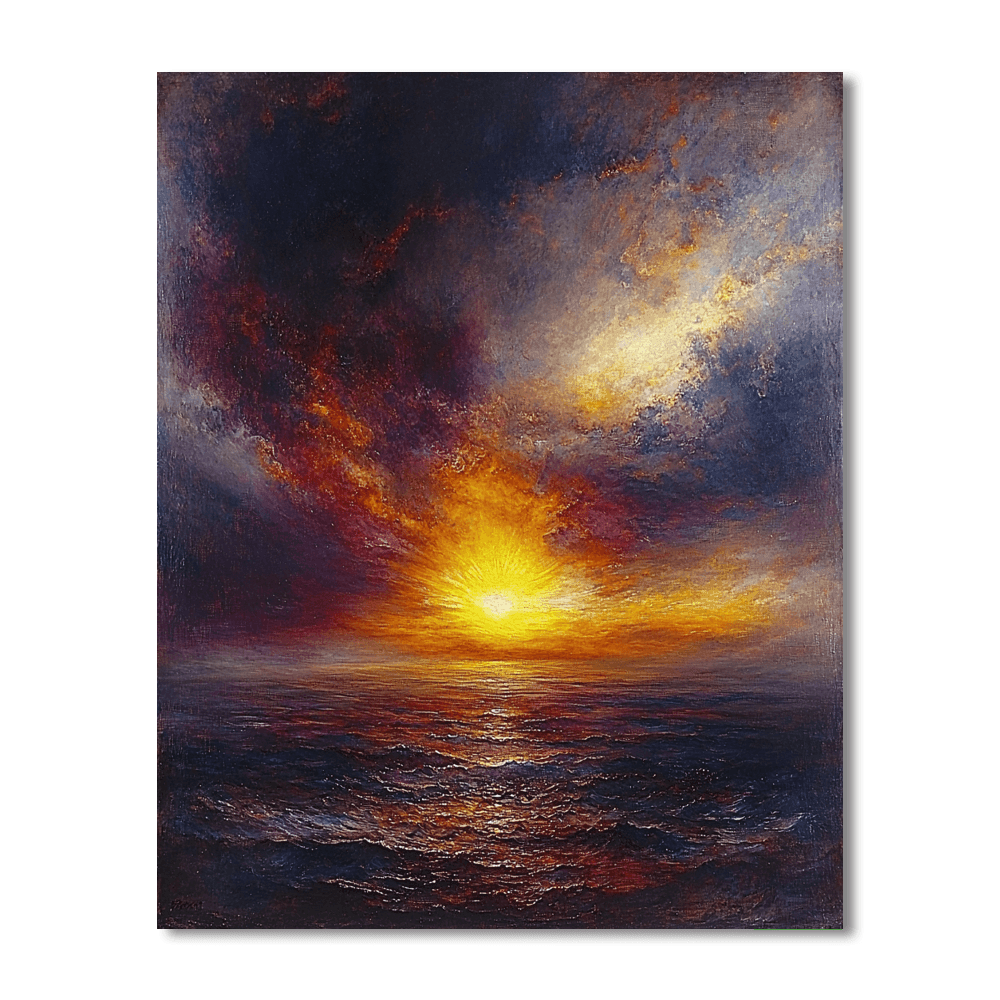 J.M.W. Turner Inspired Expressionist Twilight  Paint By Numbers Kits
