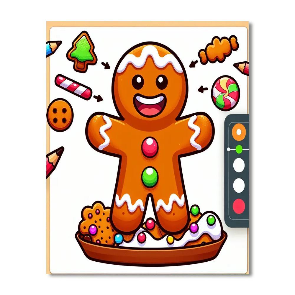 Charming Gingerbread Man Paint By Number