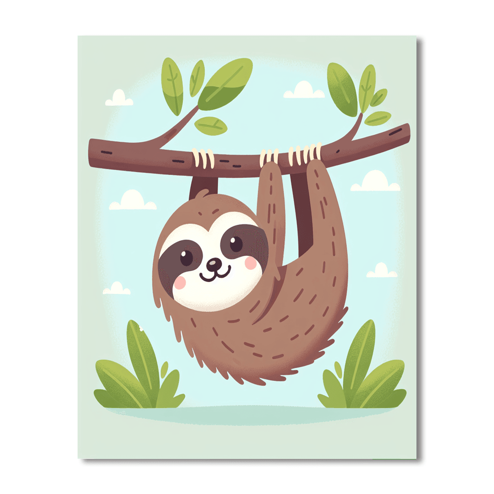 Sleepy Sloth Painting Number Kit