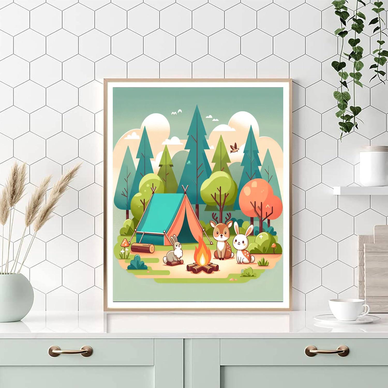 Wilderness Camp Paint By Numbers Art