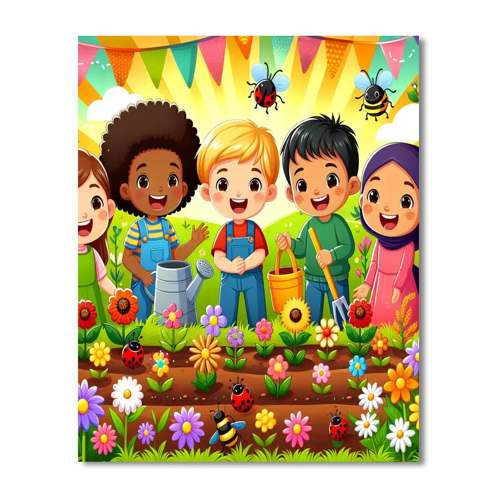 Gardening Friends Painting Number Kit