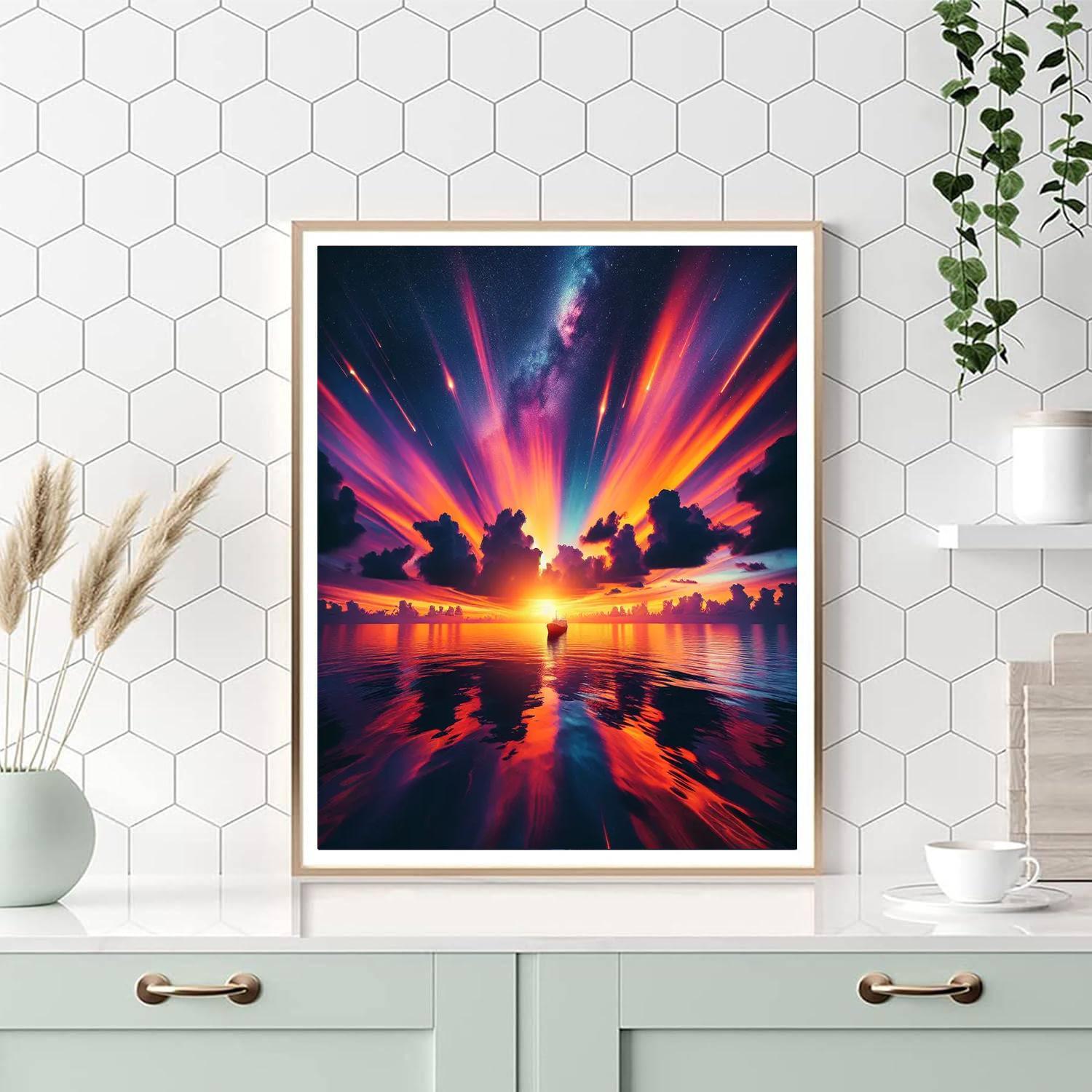 Golden Horizon Sunset Numbered Painting Kits