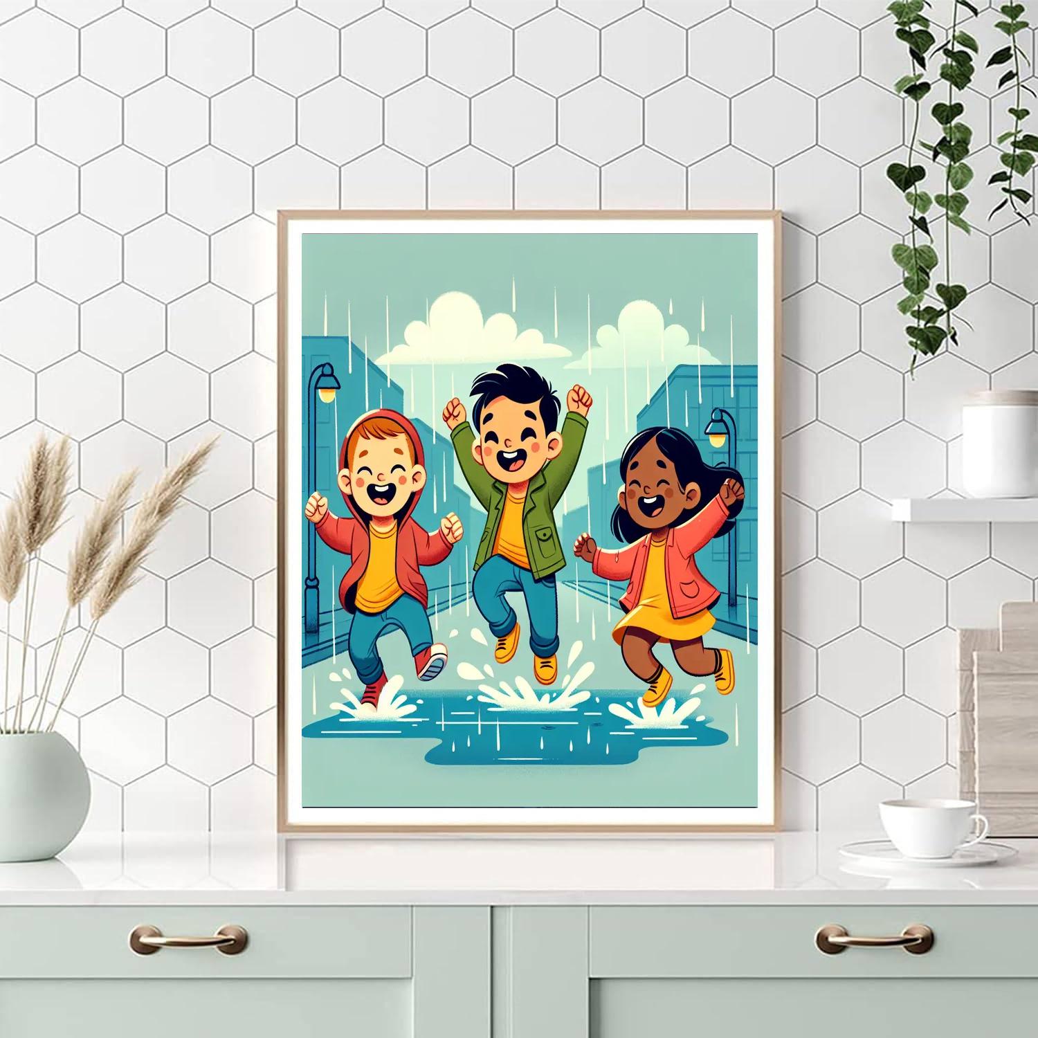 Rainy Day Puddle Jumpers Paint By Numbers Art