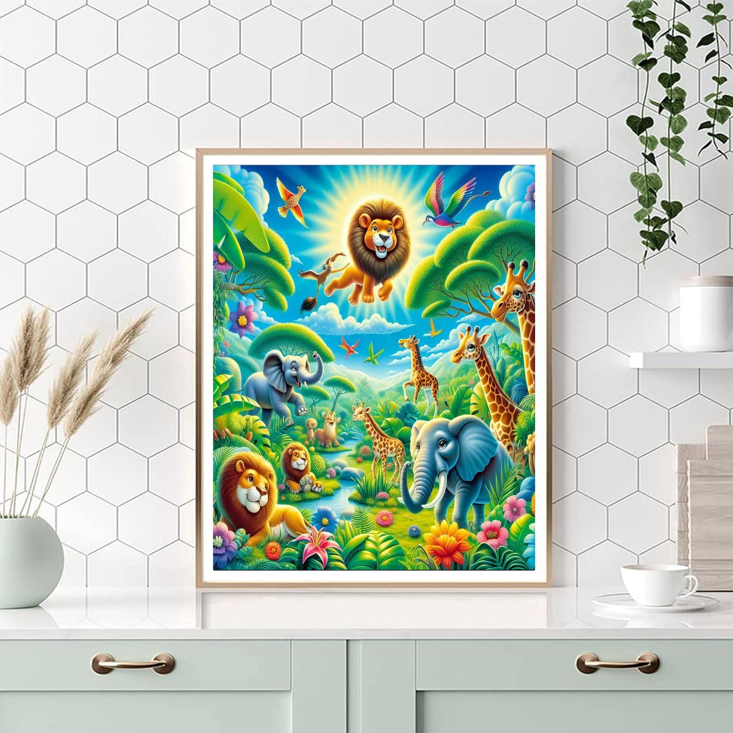 Whimsical Jungle Safari For Kids Numbered Painting Kits