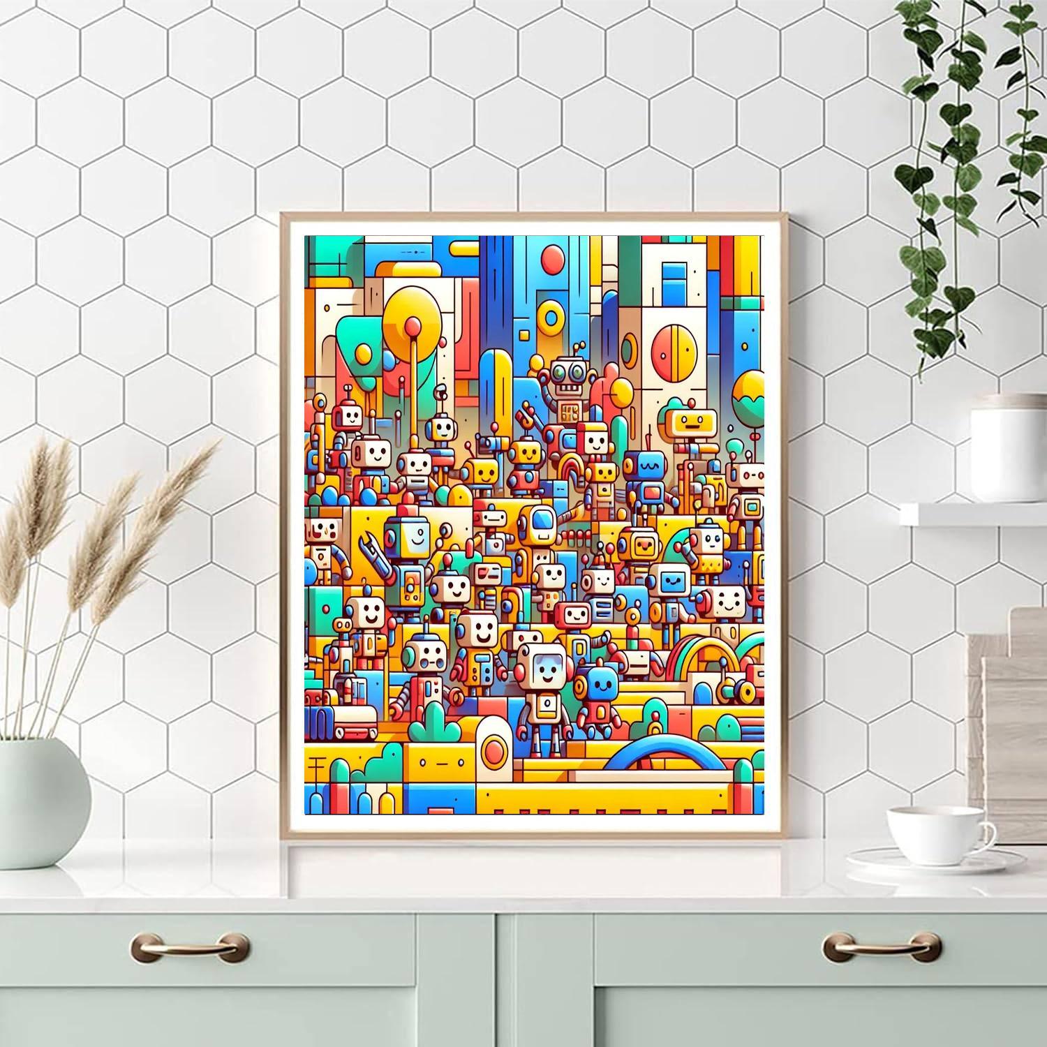 Adventure In Robot City Paint By Color