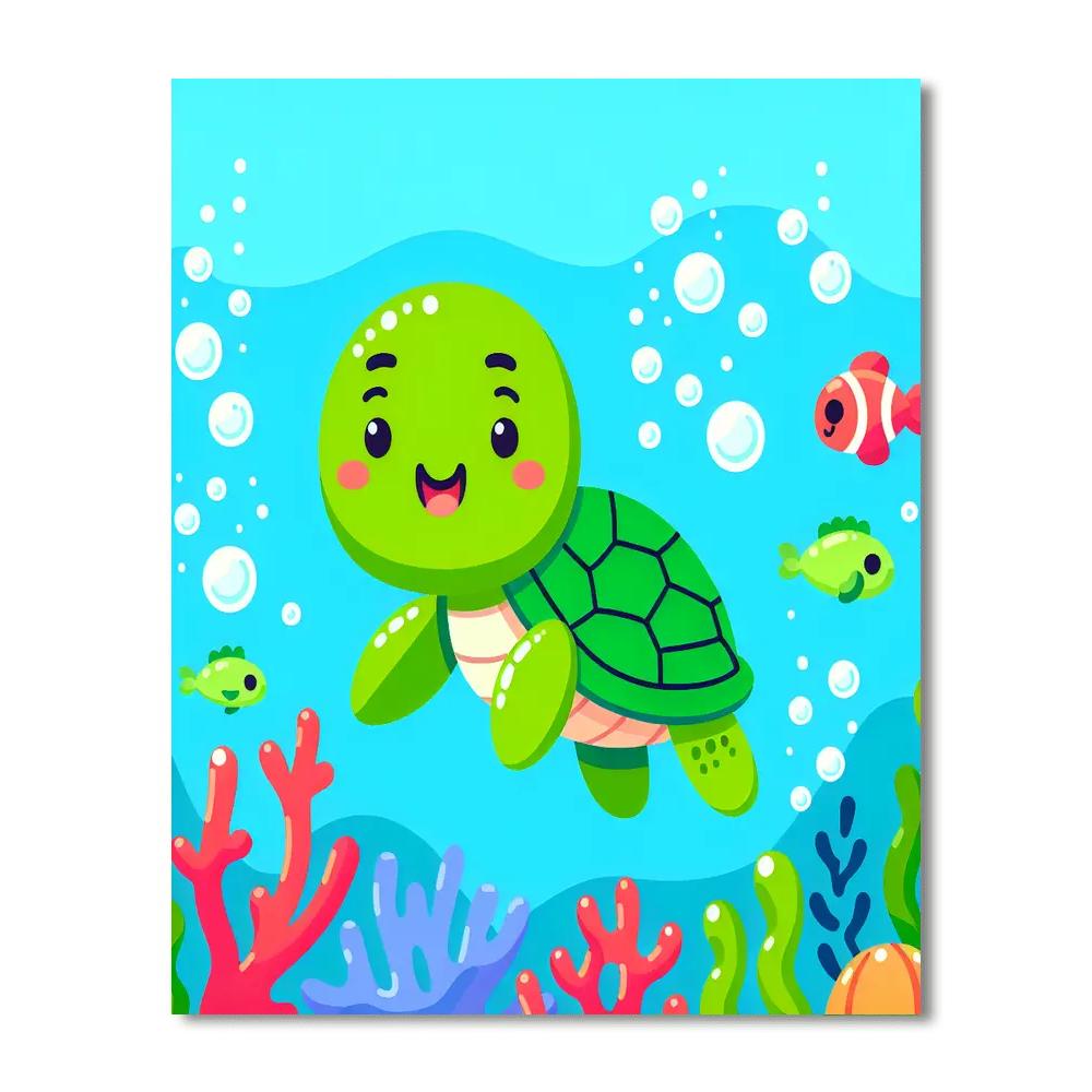 Giggles The Turtle Painting By Numbers Kit