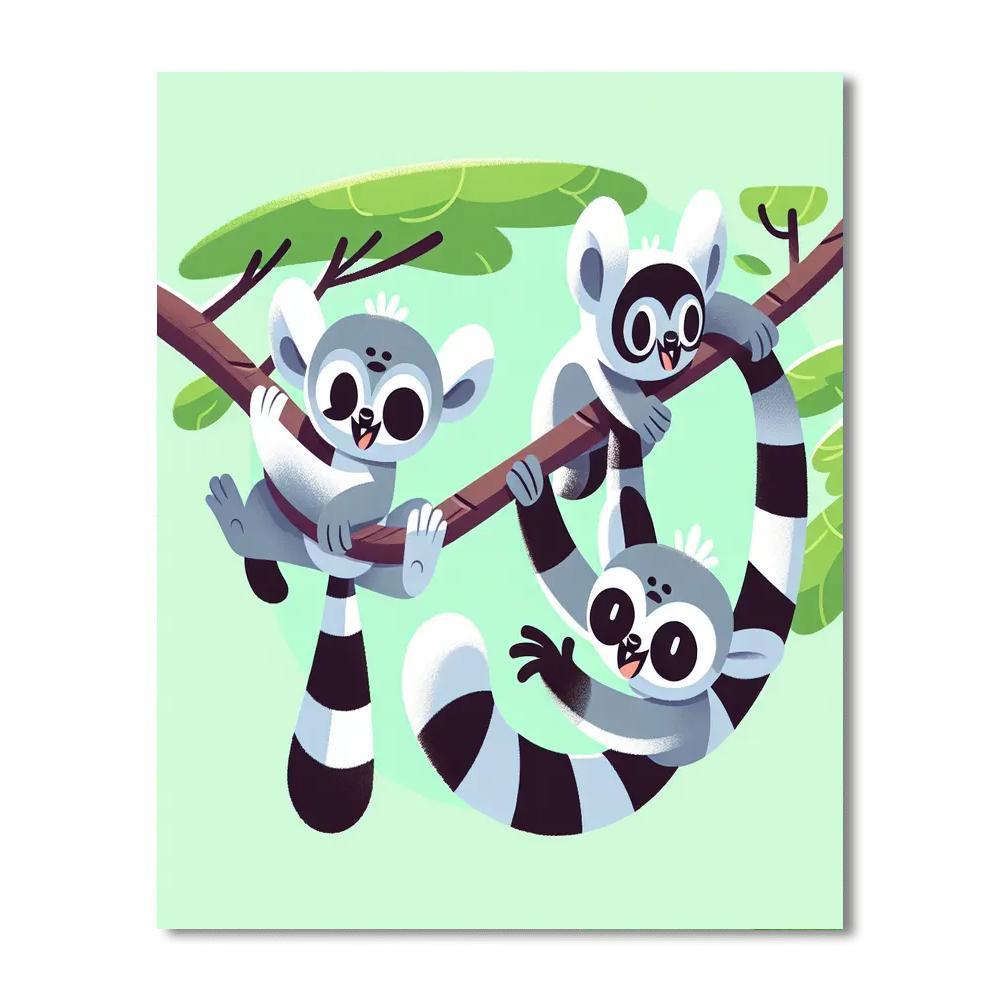 Lively Lemur Playtime Numbered Painting Kits