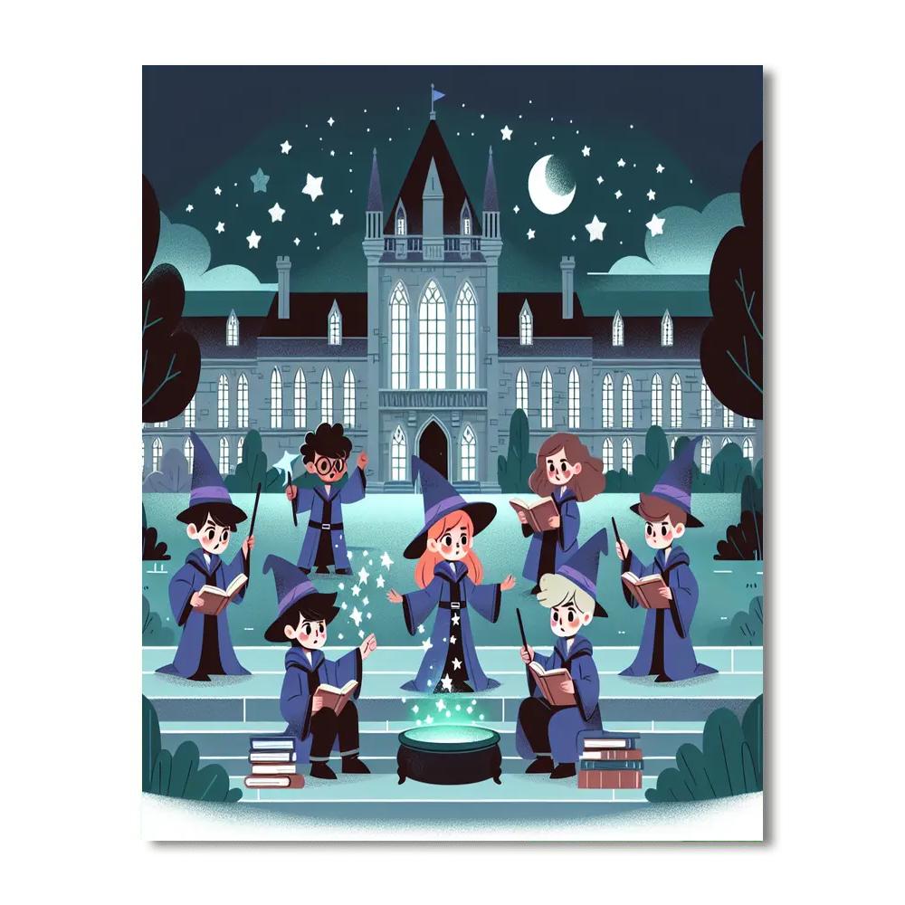 Moonlit Magic School Paint By Numbers Art
