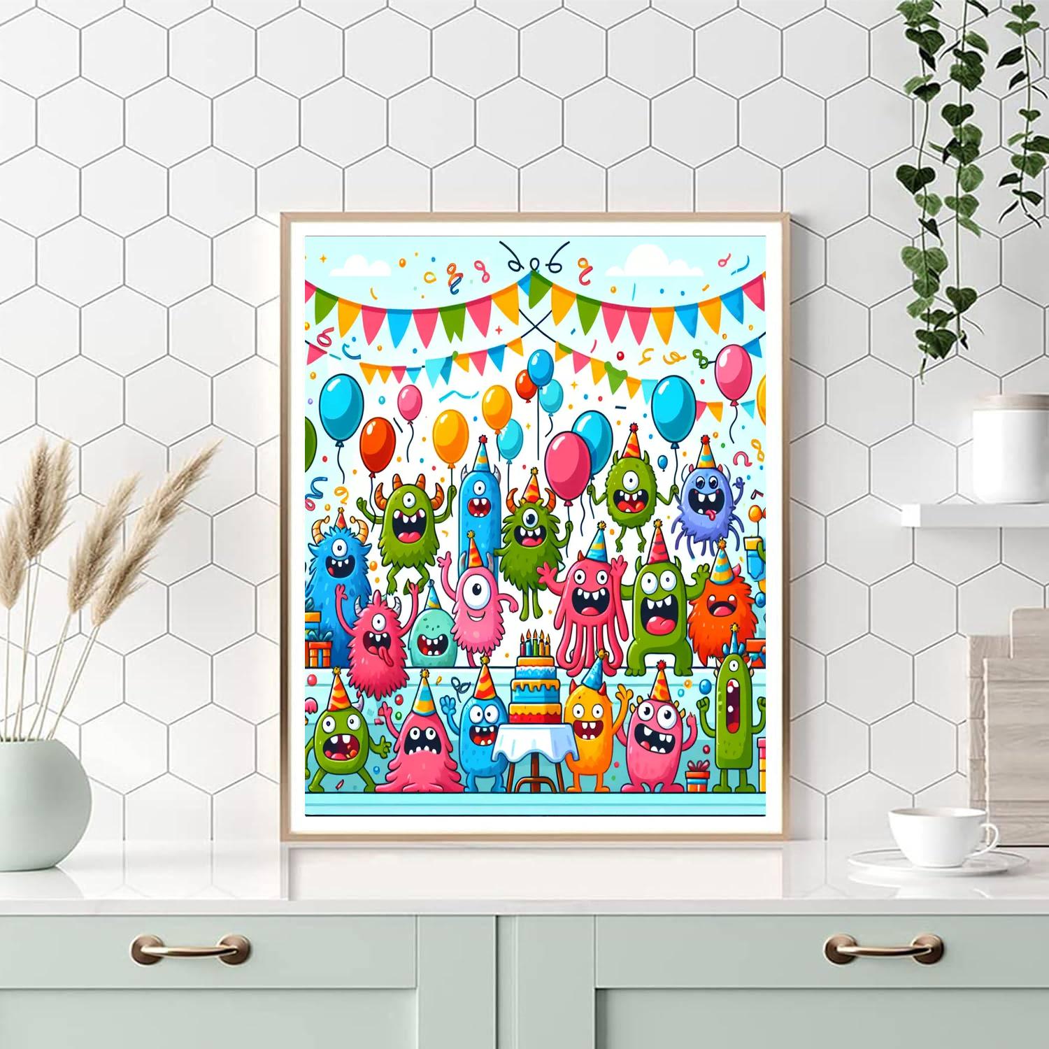 The Friendly Monster Celebration DIY Paint By Numbers