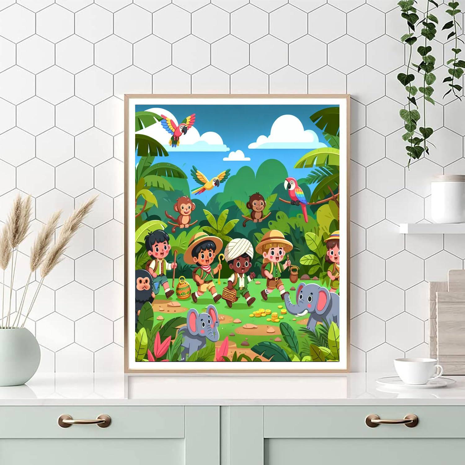 Jungle Treasure Adventure Numbered Painting Kits