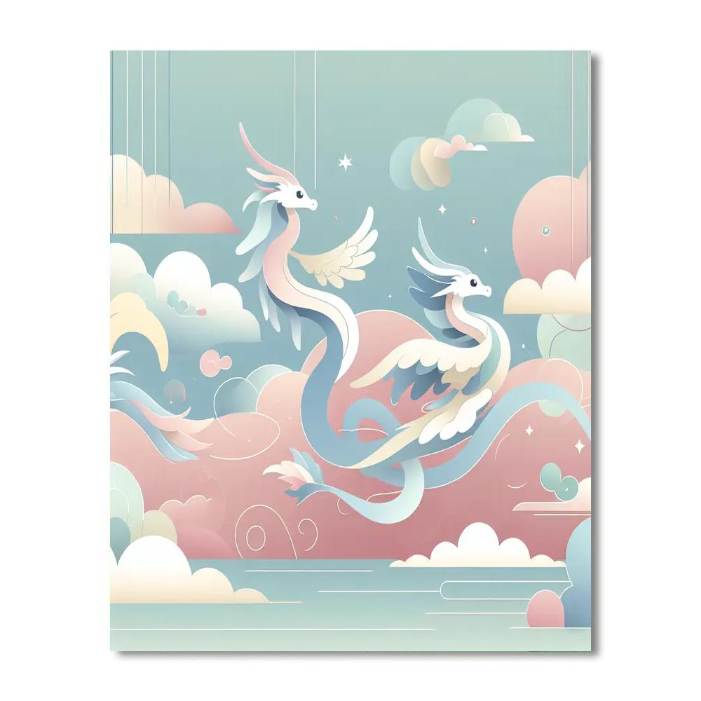 Dreamy Dragon Dancers Paint By Color