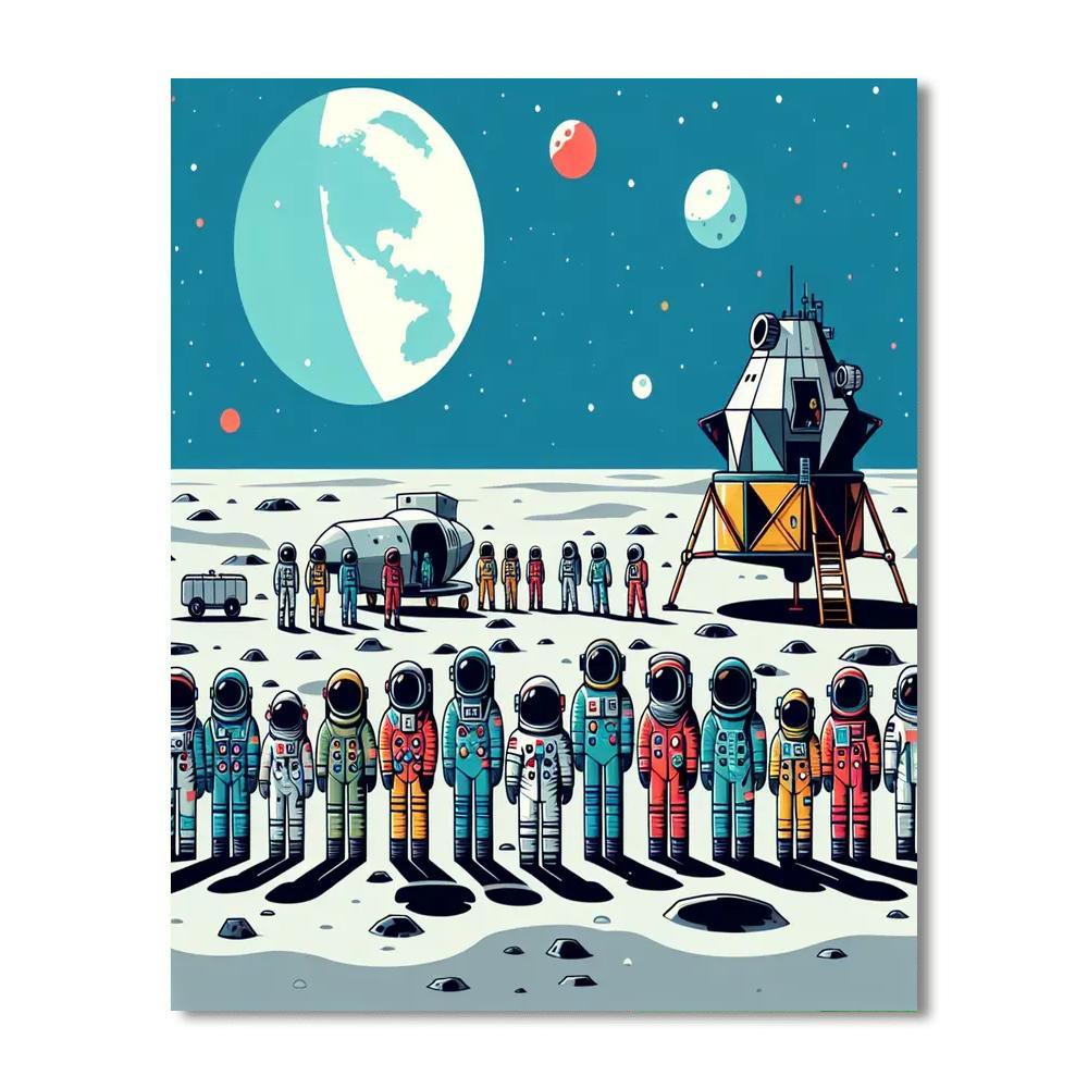 Astronauts' Lunar Landing Paint By Numbers