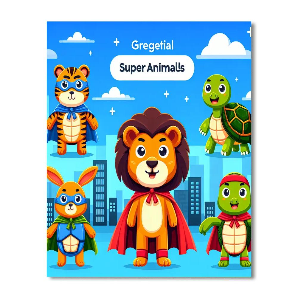 Silly Super Animals Paint By Numbers Art
