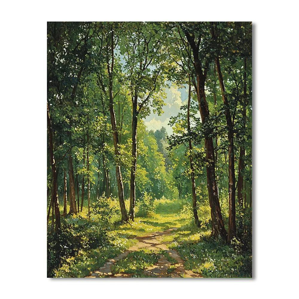Caspar David Friedrich Inspired Forest Reverie  Number Painting