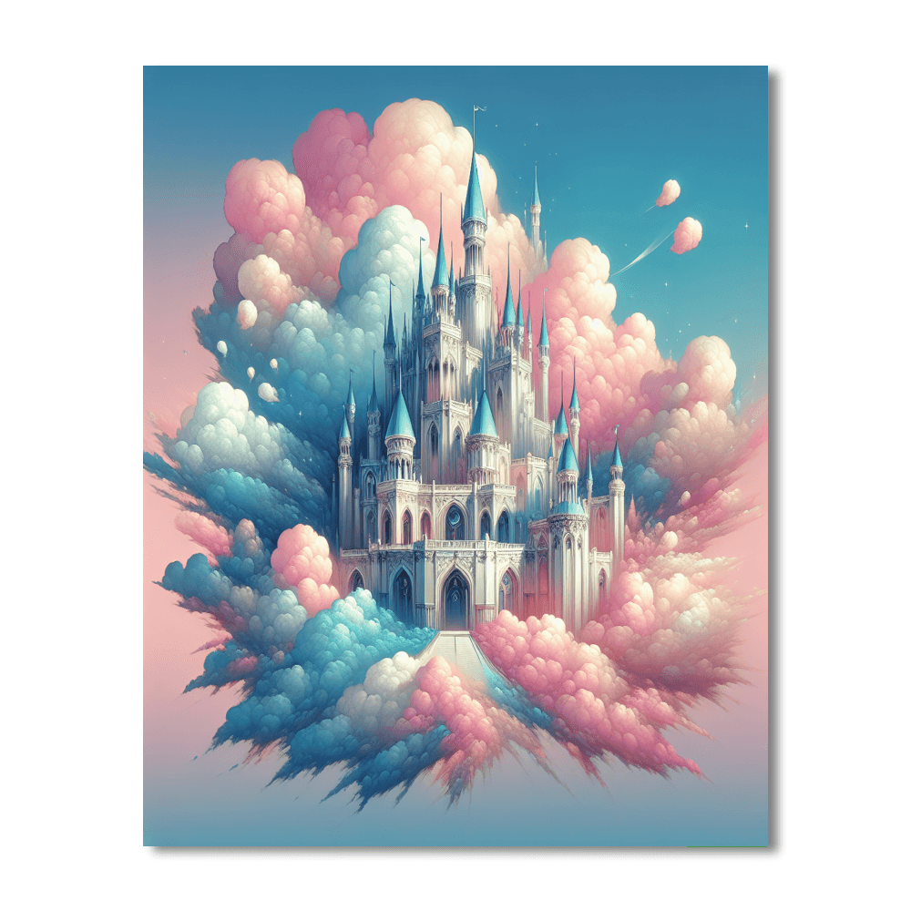 Whimsical Marshmallow Castle Number Painting